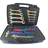 Ensemble d'outils anti-explosion et anti-étincelles en chêne, aluminium et bronze, 15 pièces (clés, pinces, marteaux), qualité industrielle, avec mallette de transport robuste, garantie 2 ans