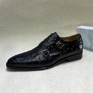 Man Double Monk Strap Schuhe Hochwertige Lederschuhe Strauß Muster Fabrik Großhandels preis - Product Image 1