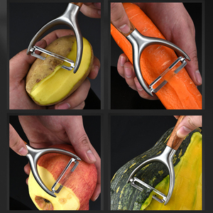 سكين مطبخ جديد من الفواكه والخضروات والفاكهة من الفولاذ المقاوم للصدأ مع مقبض خشبي - Product Image 2