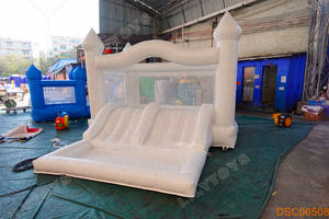 Castillo Inflable Blanco de 15 pies con Tobogán, Brincolín Inflable Grande Tipo Castillo para Bodas, Fiestas y <span class=keywords><strong>Alquiler</strong></span> de Eventos - Product Image 6