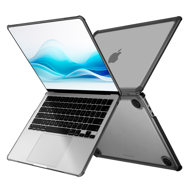 MacBook Air M2/M3 13.6 Inches Shiny Finish Corners TPU Thicken Soft Inner Frame Anti Deformation PC Hardshell Full Cover case