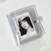Mini album photo transparent Laser Star de 3 pouces, porte-cartes de visite, organisateur de cartes photo style Ins