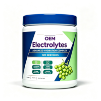 Poudre d'électrolytes OEM, 120 portions, saveur raisin, complément alimentaire, fournisseur pour distributeurs