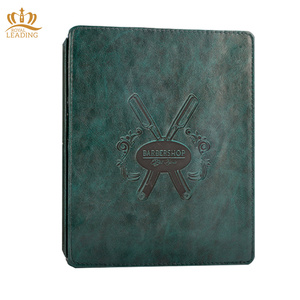 Double boîte en <span class=keywords><strong>bois</strong></span> avec étui en cuir véritable, <span class=keywords><strong>pour</strong></span> outils de barbier, peigne à cheveux, rangement de ciseaux, collection 2020 - Product Image 4