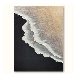 Arte Mural Minimalista Personalizado, Pintura a Mano sobre Lienzo, Obra de Arte Contemporánea, Decoración de Playa y Océano para el Hogar y Hoteles, Pinturas al Óleo - Product Image 2