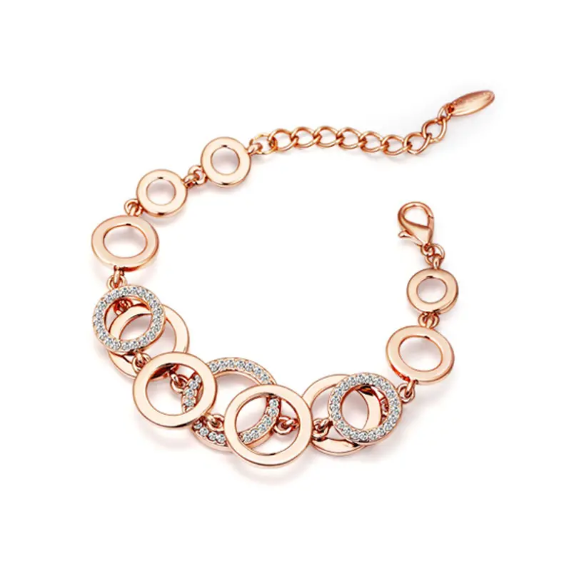 Hot Sale Brand Fashion Jewelry 14K Gold Plated/Rose Gold/Silver Plated Alloy Bracelet For Girl