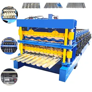 Three in one IBR roofing sheet cold roll forming machine Triple layer corrugated roof sheet making machine