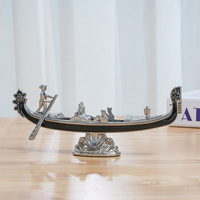 Modèle de bateau vénitien en métal 3D stéréoscopique, artisanat métallique, ornement pour salon, souvenir touristique, vente en gros
