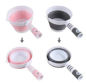 Fold-able Water Ladle Collapsible Water Scoop Dipper Folding Bath Spoon Ladle Space Saving For Kitchen Bathroom