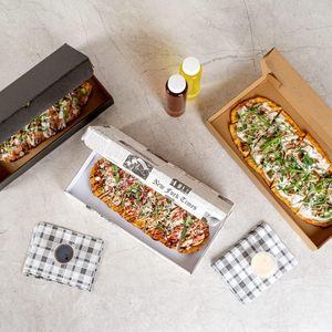 Boîte à emporter pour pain plat Boîte à <span class=keywords><strong>pizza</strong></span> ondulée jetable robuste-Système de verrouillage d'étiquettes Boîtes à <span class=keywords><strong>pizza</strong></span> personnalisées en papier journal et papier blanc - Product Image 6