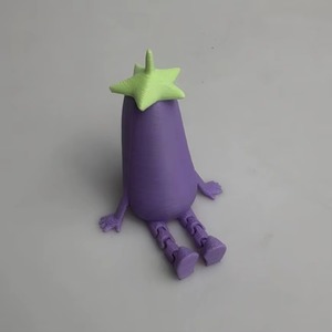 Miniature d'aubergine violette mignonne et créative, imprimée en 3D sur mesure, pour décoration de bureau amusante et articles décoratifs. - Product Image 2