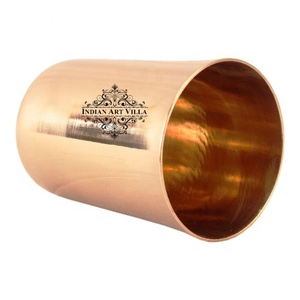 IndianArtVilla Vaso de cristal de diseño liso de bronce para almacenamiento y bebida-290 ML para uso diario - Product Image 2