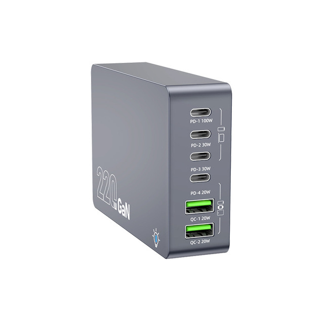 Desktop charging station, USB multi-port fast charger, PD100W GaN charging stand, intelligent charger