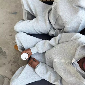 Giyim üreticileri özel koşu elbisesi spor Fitness spor gevşek Fit eşofman yüksek kalite Baggy Sweatpants ve Hoodies seti - Product Image 2