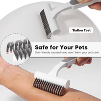 Peigne de toilettage ergonomique antidérapant à manche en bois pour chat, glisse douce, soin sûr de la peau, démêlage, élimination des poils courts/longs