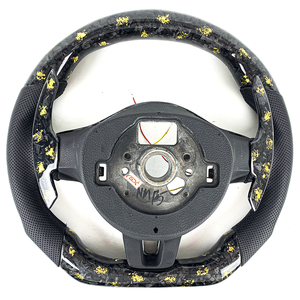 Volante de Fibra de Carbono Forjado con Copos de Oro Personalizado para <span class=keywords><strong>Volkswagen</strong></span> <span class=keywords><strong>Golf</strong></span> MK6 <span class=keywords><strong>GTI</strong></span> 2008 2009 2010 2011 <span class=keywords><strong>2012</strong></span> 2013 - Product Image 5