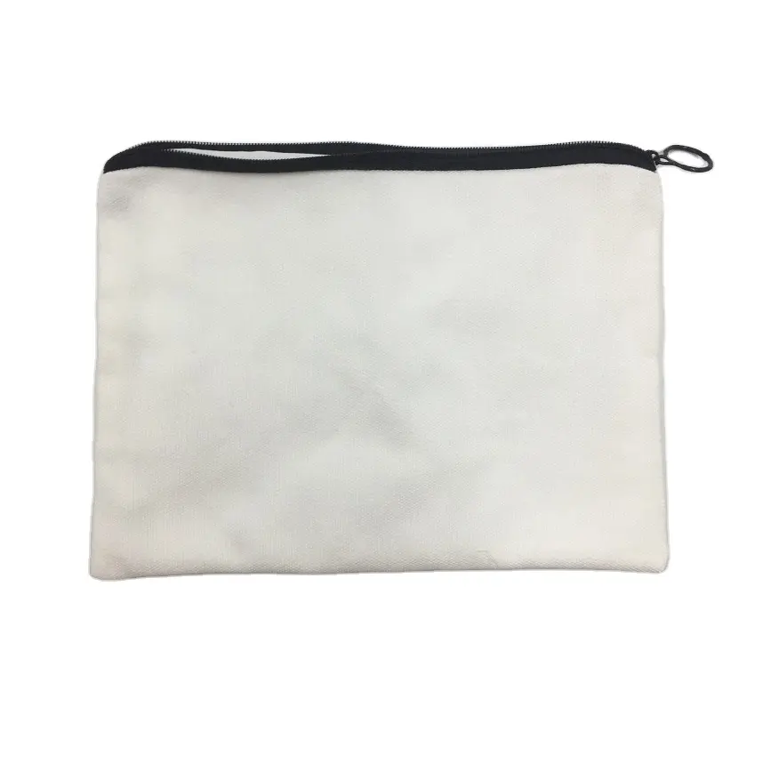 RubySub 23*16CM Canvas Custom Sublimation Cosmetic Bag Makeup Zipper Pouch Promotional Gifts