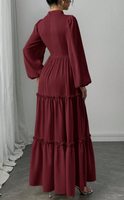Robe longue YKD129 rouge profond haut de gamme, design innovant et traditionnel, style décontracté, pour femme musulmane, mode islamique