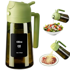 Bouteille Distributrice d'Huile d'Olive en Verre Réutilisable Anti-Fuite avec Logo Personnalisé OEM ODM, Facile à Verser, Rechargeable, Emballage pour Bouteille d'Huile de Cuisine - Product Image 1