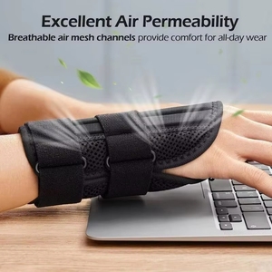 <span class=keywords><strong>Attelle</strong></span> de poignet réglable à 3 tiges en polyester et nylon respirant, <span class=keywords><strong>attelle</strong></span> pour syndrome du canal carpien avec fermeture auto-agrippante pour tendinite, arthrite, main - Product Image 4