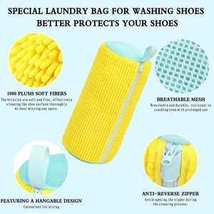 ถุงซักรองเท้าป้องกันการเสียรูปทรง 360Cleaning&Protection สำหรับเครื่องซักผ้า ผลิตจากผ้าเชนิลล์เนื้อนุ่มคุณภาพพรีเมียม ความจุขนาดใหญ่ สำหรับห้องน้ำ - Product Image 3