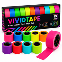 Ruban adhésif en tissu néon multicolore Xingda OEM, ruban fluorescent, simple face, logo personnalisé, emballage, vente en gros directe d'usine