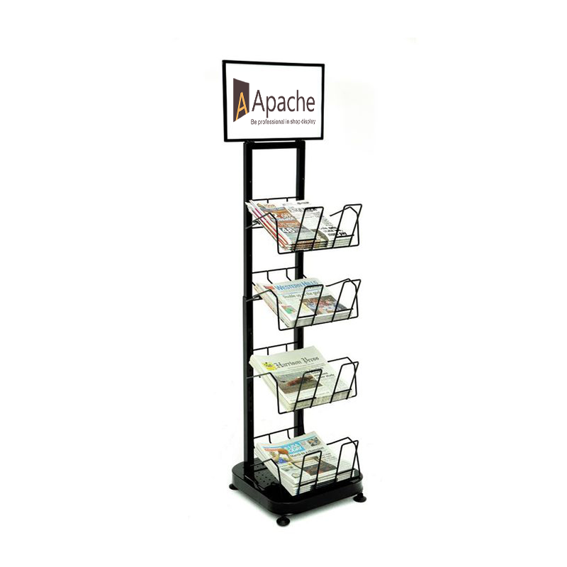 Apache Customizable Metal Display Rack Magazine Stand for Supermarket — view 6