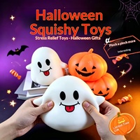 Jouet Squishy en Caoutchouc Fantôme Citrouille Mignon pour Halloween, Anti-stress à Rebond Lent, Cadeau pour Fêtes et Événements Occidentaux, 14 ans et plus, Emballé