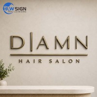 Letras Metálicas Personalizadas con Grabado en Latón Antiguo, Letras Metálicas para Pared, Logotipo de Empresa, Letrero de Estudio