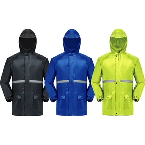 Tùy Chỉnh Người Lớn Không Thấm Nước Mưa Coat Logo Cho Công Việc Mens Áo Mưa Áo Khoác Không Thấm Nước Hai Mảnh Áo Mưa