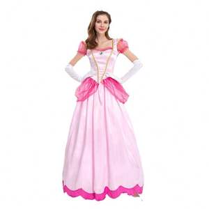 Vestido de fantasía para fiesta de Halloween, <span class=keywords><strong>disfraz</strong></span> de <span class=keywords><strong>princesa</strong></span> rosa para adulto, <span class=keywords><strong>princesa</strong></span> <span class=keywords><strong>Peach</strong></span>, SZAC-001 - Product Image 2