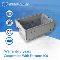 Caisse à homards en plastique HDPE de qualité marine 600x400x300mm, empilable, emboîtable, résistante à l'eau salée, boîte de stockage logistique pour fruits de mer