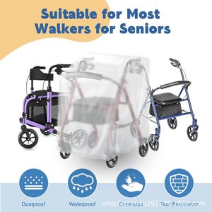 Blue Sequence <b>Elderly</b> Walking Aid Cover 90x66x72cm Waterproof Dust Proof For <b>Walker</b> Protection - Product Image 3