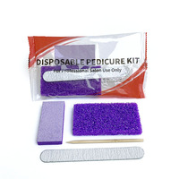 Kit de pédicure professionnel en bois personnalisé avec logo, 4 pièces, pour salon, coffret de manucure
