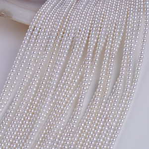 Perles d'eau douce naturelles plates de haute qualité 3-3,5 mm pour colliers DIY, bijoux faits à la main, produits semi-finis, vente en gros, Zhuji Blanc - Product Image 4
