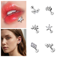 Bijoux de corps HGC plaqué or 18 carats Titano de qualité implantable, piercing d'oreille sans filetage à poussoir 16G 18G, style Punk Gothique Y2K
