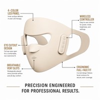 Masque facial LED sans fil professionnel à photons, 4 longueurs d'onde, anti-âge, anti-acné, collagène, rechargeable, FCC CE, usine OEM