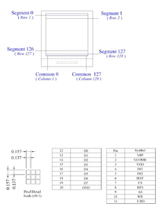 Topwin yüksek kalite küçük OLED ekran 1.12 ''1.12 inç oled panel 128x128 piksel 20 pin mono beyaz renkli bağlayıcı ekran scr - Product Image 6
