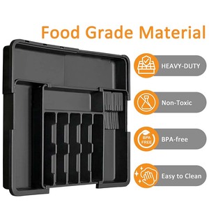 最新升级的可扩展大型厨房抽屉收纳器餐具收纳器，带<span class=keywords><strong>2</strong></span>个可拆卸刀块 - Product Image 2