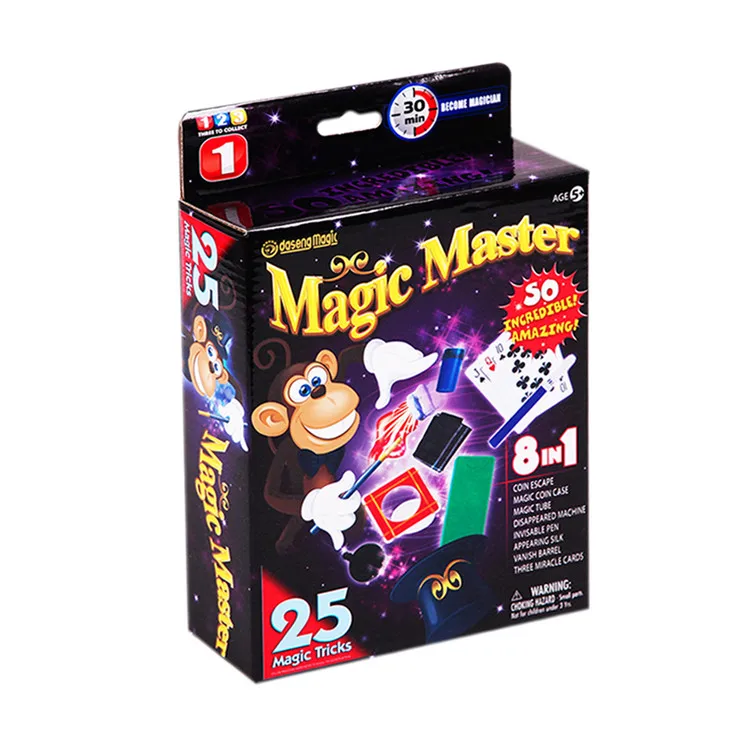 Fast learning kids magic tricks set 25 different magic tricks for making fun 8 in 1 color packing