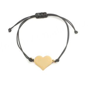 Stainless Steel Engraving Personalized ID Logo Heart <b>Charm</b> <b>Bracelets</b> Stamping Blank Rope Cord Macrame <b>Bracelet</b> Children's 18K - Product Image 4