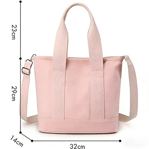 Custom Durable Zipper High Quality Portable Shoulder Messenger Bags Canvas <b>Crossbody</b> Adjustable <b>Strap</b> Travel Tote for Women - Product Image 2