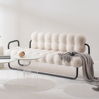 Ensemble de canapés en forme de U au design nordique moderne avec structure métallique et rembourrage, mobilier de salon pour villa, bureau, hall, appartement, hôtel