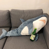 Peluche requin Ah Wu colorée de 60 cm, coussin de chaise en coton, jouet en tissu, poupée de simulation, poupée de couchage, coussin de canapé
