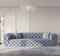 Ensemble de canapés de salon modernes en bambou écologique avec tête de lit et ottoman, design luxueux pour la maison