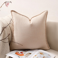 Housse de coussin carrée rétro en lin pressé pour canapé et dossier de salon, vente chaude transfrontalière en dropshipping
