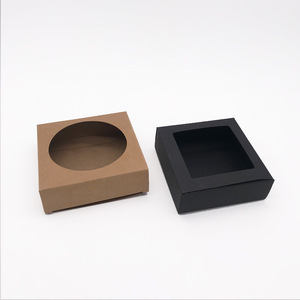 Factory Direct <strong>Small</strong> Batch Wholesale Black Kraft <strong>Paper</strong> Folding <strong>Box</strong> 4C for Candle Wallet Universal Window Coaster Packaging <strong>Box</strong> - Product Image 4