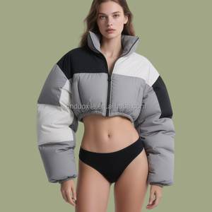 Özel Softshell kısa kış kapitone kirpi moda kadınlar lüks 800FP ceket yüksek kalite açık Lady aşağı kadın mont - Product Image 4