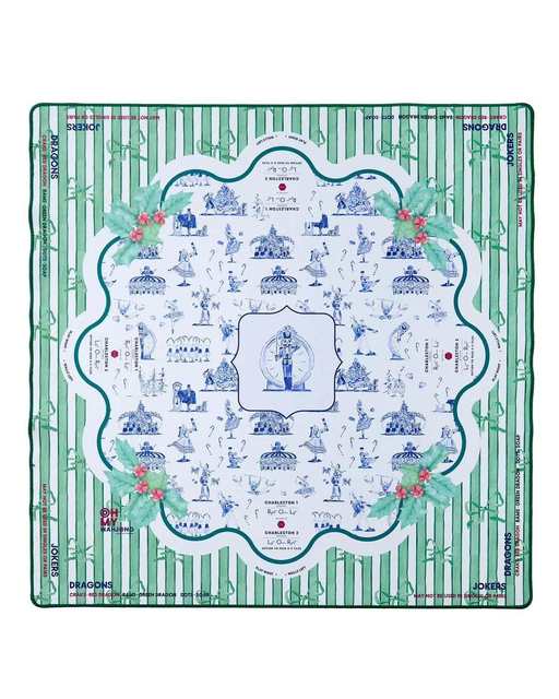 31.5 Inch Square Waterproof Rubber Mahjong & Poker Mat Modern Luxury Portable Casino Gambling Table Pad for Family Leisure
