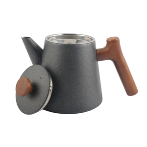 Carafe à café et thé de 1,0 L, compatible cuisinière, avec bec verseur et poignée en bois, pour café à faire couler - Product Image 4